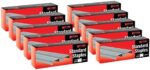 50,000 Staples, 10 Pack of 5,000 Count Standard Staples, 26/6, 1/4-inch, Chisel Point Tips, Jam Free Staples, Fits All Standard Desktop Office Staplers, Better Office Products