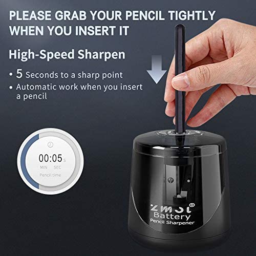 Pencil Sharpener Electric Pencil Sharpeners, Portable Pencil Sharpener  Kids, Blade to Fast Sharpen, Suitable for No.2/Colored Pencils(6-8mm)/School  Pencil Sharpener/Classroom/Office/Home ( 