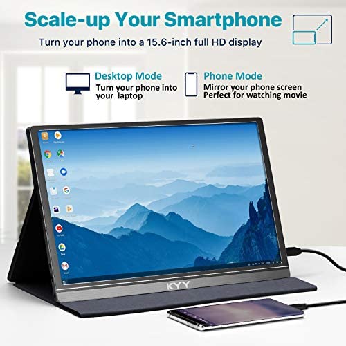 Portable Monitor 15.6inch FHD 1080P USB C HDMI Gaming Ultra-Slim IPS  Display w/Smart Cover & Speakers,HDR Plug&Play, External Monitor for Laptop  PC