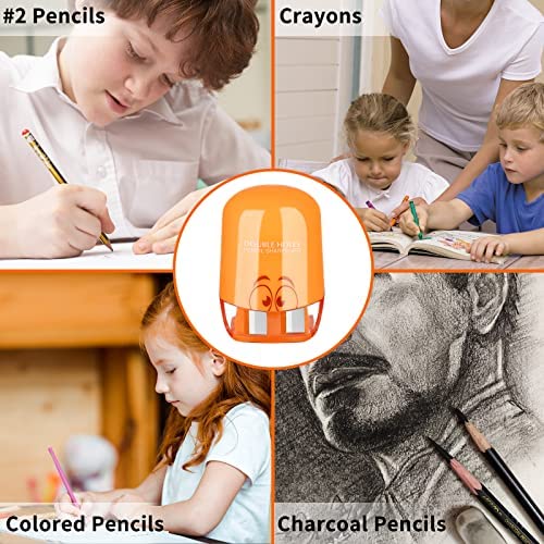 8PCS Cute Manual Pencil Sharpener for Kids, Dual Holes Handheld Pencil  Sharpeners with Cartoon, Small Colored