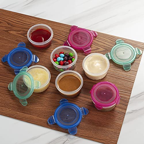 Freshmage Condiment Containers with Lids, 6 Pack 2.7 oz Reusable Leakproof  Salad Dressing Container To Go Mini Meal Prep Sauce Cups in 2023