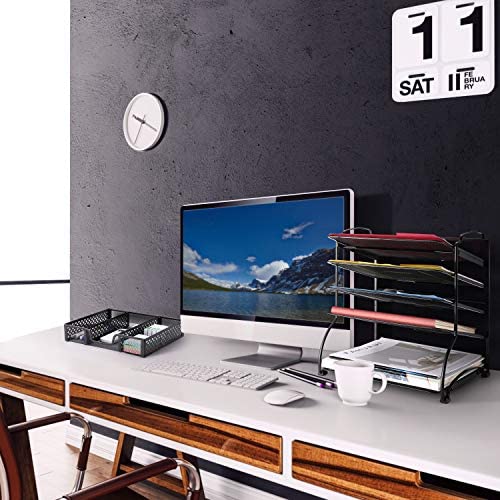 Simple Trending 4-Trays Mesh Office Supplies Desk Organizer, Desktop H