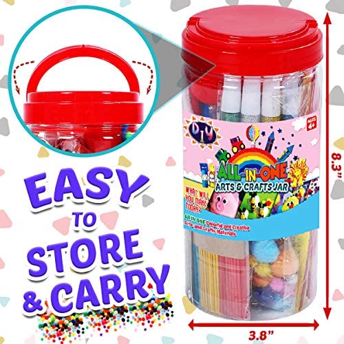 Arts and Crafts Supplies Kit for Kids - Boys and Girls Age 4 5 6 7 8 Years  Old - Toddler Art Set Activity Materials in Bulk - Great for Preschool