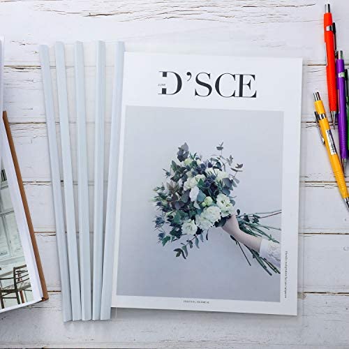 50-Pack Plastic Binding Bars - Slide Grip Document Holders For Reports And School Projects