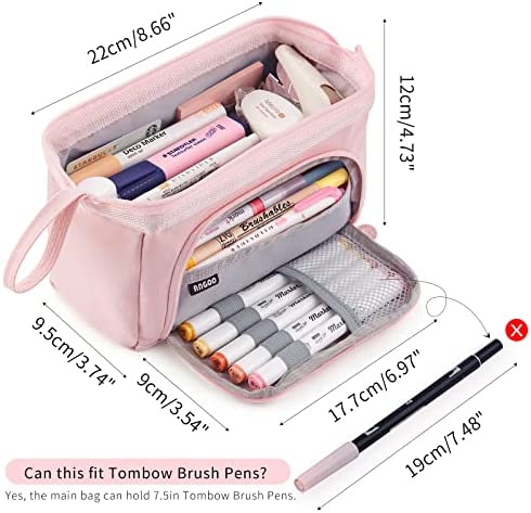 Clear Pencil Case, 2 Pack Large Capacity Pencil Pouch Pen Bag Case, White