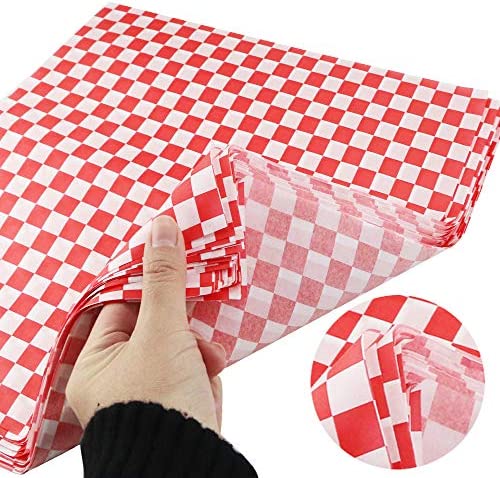 Checkered Dry Waxed Deli Paper Sheets, Paper Liners For Plastic Food  Basket, Special For Wrapping Bread