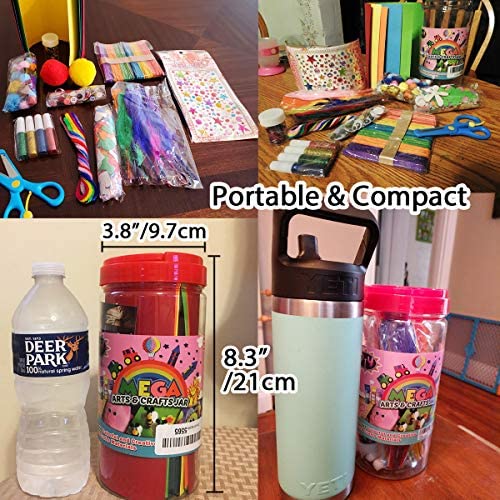 Craftikit Arts and Crafts for Kids - 20 All-inclusive Fun Toddler Craft Box for Kids - Organized Art Supplies for Kids Ages 3-8 - Animal-Themed Kids