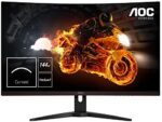 AOC CQ32G1 31.5" Curved Frameless Gaming Monitor, Quad HD 2560x1440, VA panel, 4 ms Response Time, MPRT, 144Hz, FreeSync, DisplayPort/HDMI/VGA, VESA, Black