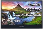 AOPEN 16PM6Q bmiux 15.6-inch Full HD (1920 x 1080) Portable IPS Monitor (2 x USB Type-C & 1 x Mini HDMI Port), Black