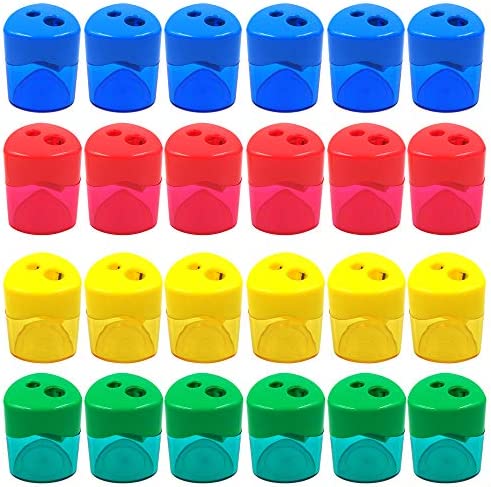 Pencil Sharpeners, Manual Pencil Sharpener,Dual Holes Handheld Pencil  Sharpeners With Lid For Kids Adults School Office Home Supply