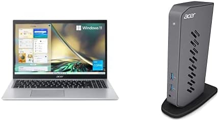 Acer Aspire 5 A515-56-32DK Slim Laptop | 15.6" FHD IPS | Core i3-1115G4 Processor | 4GB DDR4 | 128GB NVMe SSD | WiFi 6 | Windows 11 Home in S Mode with Acer USB 3.0 Dock U301