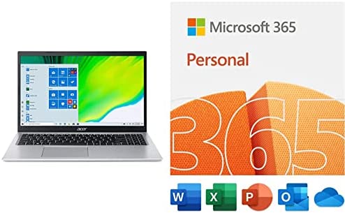Acer Aspire 5 A515-56-36UT Slim Laptop | 15.6" Full HD Display | 11th Gen Intel Core i3-1115G4 Processor | Amazon Alexa | Windows 10 with Microsoft 365 Family | 12-Month Subscription | PC/Mac Download