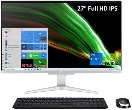 Acer Aspire C27-1655-UA93 AIO Desktop | 27" Full HD IPS Display | 11th Gen Intel Core i7-1165G7 | NVIDIA GeForce MX330 | 16GB DDR4 | 512GB SSD | 1TB HDD | Intel Wireless Wi-Fi 6 | Windows 10 Pro