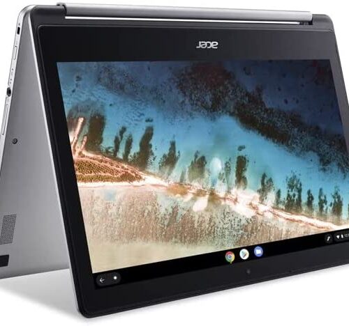 Acer R13 Mediatek 2-in-1 Touch Screen Chromebook, 13.3-inch FHD Display, MT8173C Processor, 4GB LPDDR3, 64GB eMMC, Bluetooth, Wi-Fi, HDMI, Webcam, Chrome OS, Sparkly Silver, W/ MD Accessories