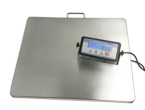 Angel USA Extra Large Platform 22 Inches x 18 Inches Stainless Steel 400 Pounds Heavy Duty Digital Postal Shipping Scale, Powered by Batteries or AC Adapter, for Floor Bench Office Weight Weighing