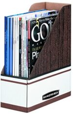 Bankers Box 07223 Corrugated Cardboard Magazine File, 4 x 9 x 11 1/2, Wood Grain (Case of 12), white, 1 lb