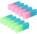 Boao 10 Pieces Double Colored Pencil Eraser Flexible Rubber Erasers for School Office Supplies