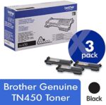 Brother Genuine TN450 3-Pack High Yield Black Toner Cartridge with Approximately 2,600 Page Yield/Cartridge