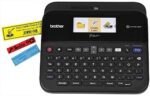 Brother PT-D600VP Label Maker, USB 2.0, P-Touch Label Printer, Desktop, QWERTY Keyboard, Colour Screen, Up to 24mm Labels, Includes Carry Case/AC Adapter/USB Cable/24mm Black on White Tape Cassette
