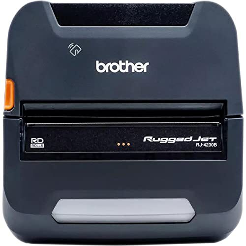 Brother RuggedJet RJ4250WBL Mobile Direct Thermal Printer - Monochrome - Portable - Label/Receipt Print - USB - Bluetooth - Near Field Communication (NFC) - Battery Included