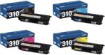 Brother TN-310BK TN-310C TN-310M TN-310Y DCP-9050 9055 9270 HL-4140 4570 MFC-9460 9560 9970 Toner Cartridge Set (Black Cyan Magenta Yellow, 4-Pack) in Retail Packaging