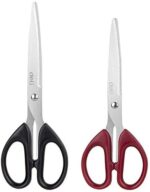 Deli 2 Pack Multi-Purpose Cutting Scissors, Ergonomic Anti-Rust Scissor Blade, Durable Craft Scissors Set, Comfort Grip for School Home and Office Use