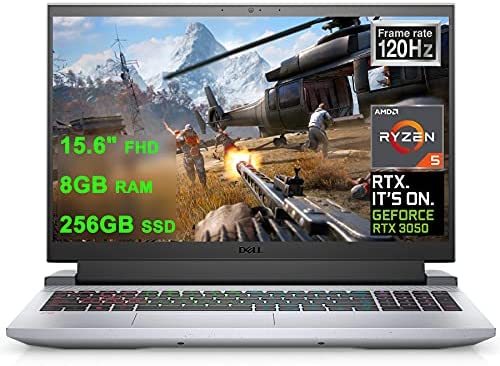 Dell Flagship G15 Ryzen Edition Gaming 15 Laptop 15.6" FHD 120Hz Display AMD 6-Core Ryzen 5 5600H (Beats i7-10750H) 8GB RAM 256GB SSD GeForce RTX 3050 4GB Backlit USB-C WIFI6 Win10