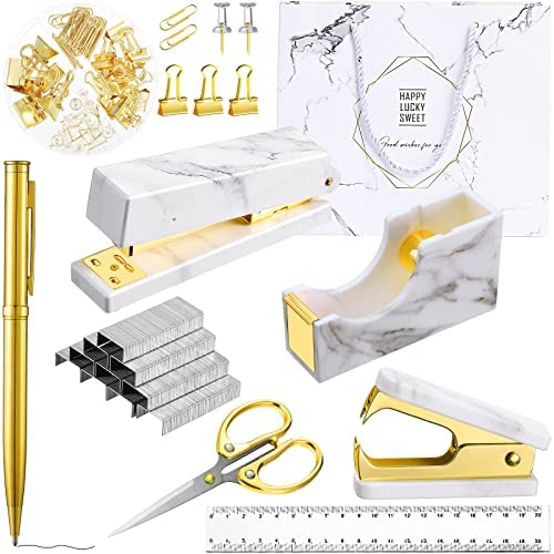 Office Supplies for Women Desk Accessories Kit, Stapler and Tape