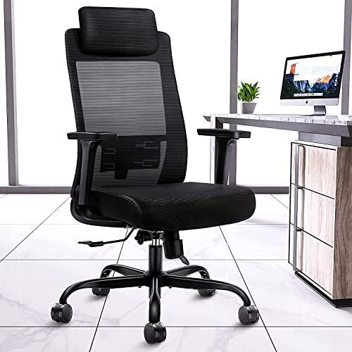 Ergonomic Office Chair Computer Desk Chairs - Mesh Home Office Desk Chairs with Lumbar Support & 3D Adjustable Armrests (High Back)