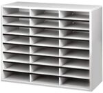 Fellowes 25041 Literature Organizer - 24 Compartment, Letter, Dove Gray