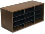 Fellowes 25400 12-Section Compartment Sorter, Melamine Laminated, Medium Oak