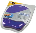 Fellowes 91441 Gel Crystals Mouse Pad w/Wrist Rest, Rubber Back, 7 15/16 x 9-1/4, Purple
