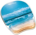 Fellowes 9179301 Gel Mouse Pad with Wrist Rest, 7-7/8 X 9-1/4, Sandy Beach Design