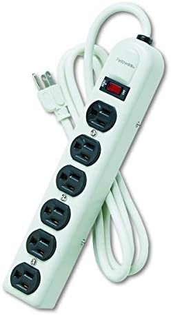 Fellowes 99027 Metal Power Strip with 6 Outlets (99027)