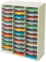 Fellowes Literature Organizer, 36 Compartment, Letter Size, Dove Gray (25061)