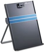 Fellowes Mfg. Co. Products - Metal Copyholder, Letter, 10-5/8"x8-3/8"x11-3/8", Black - Sold as 1 EA - Easel-style copyholder adjusts for appropriate viewing angle. Removable magnetic paper holder keeps copy securely in place on the metal stand. Features removable line guide. Folds flat for easy storage. Copyholder holds up to 200 sheets of typical copy paper.