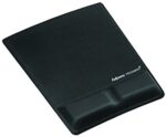 Fellowes Mouse Pad/Wrist Support with Mircoban Protection, Black (9181201)