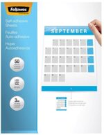 Fellowes Self-Adhesive Sheets, Letter Size, 3 mil, 10 Pack (5221501), Clear