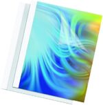 Fellowes Thermal Binding System PVC Cover, 8.5 Inch x 11 Inch, Holds 30 pages, Clear, 10 per Pack (52220)