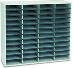 Fellowes® Literature Organizer, 48 Compartments, 34 11/16"H x 38 1/4"W x 11 7/8"D, Dove Gray