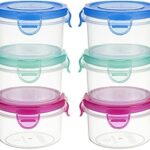 Freshmage Condiment Containers with Lids, 6 Pack 2.7 oz Reusable Leakproof Salad Dressing Container To Go Mini Meal Prep Sauce Cups