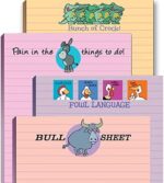 Funny Adult Note Pad Assorted Pack -USA Made - 4 Novelty Notepads - Funny Office Supplies (4)