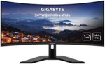 GIGABYTE G34WQC A 34" 144Hz Ultra-Wide Curved Gaming Monitor, 3440 x 1440 VA 1500R Display, 1ms (MPRT) Response Time, 90% DCI-P3, VESA Display HDR400, FreeSync Premium, Black (G34WQC A-SA)