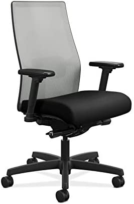 HON Ignition 2.0 Mid-Back Adjustable Lumbar Work Fog Mesh Computer Chair for Office Desk (Black Fabric)