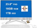 HP 24 All-in-One Desktop Computer 23.8" FHD WLED Anti-Glare Display AMD Athlon Silver 3050U Processor 16GB RAM 1TB SSD Pop-Up Webcam DVD-Writer HDMI Win10 + HDMI Cable