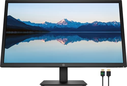 HP 2021 Newest 31.5 Inch FHD 1080p IPS LED Monitor, HDMI & VGA Ports,  (Silver & Black) + Nly 4K HDMI Cable Bundle