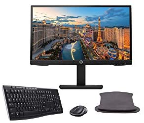 HP P22h G4 22 Inch Class LED-Backlit LCD 1920 x 1080 (9UJ12A8) Full HD IPS LED-Backlit LCD Monitor Bundle with HDMI, VGA, DisplayPort, Gel Mouse Pad, and MK270 Wireless Keyboard and Mouse