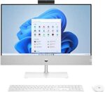 HP Pavilion All-in-One AIO Desktop Computer, 24" Full HD Touchscreen, AMD Ryzen 5 5500U 6-Core Processor, 32GB DDR4 RAM, 2TB SSD, HDMI, Webcam, Wireless Keyboard & Mouse, Windows 11 Home