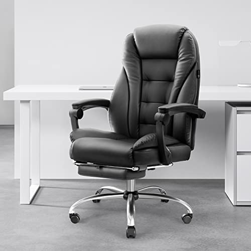 Hbada Office Chair Ergonomic Executive Office Chair PU Leather Swivel Desk  Chairs,Adjustable Height Reclining Chair