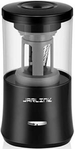 JARLINK Electric Pencil Sharpener, Fully Automated Rechargeable Sharpener Fast Sharpen for No.2/Colored Pencils(6-8mm), Portable in School/Office/Home (USB Cable Include)